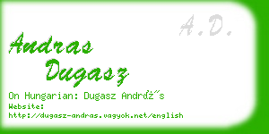 andras dugasz business card